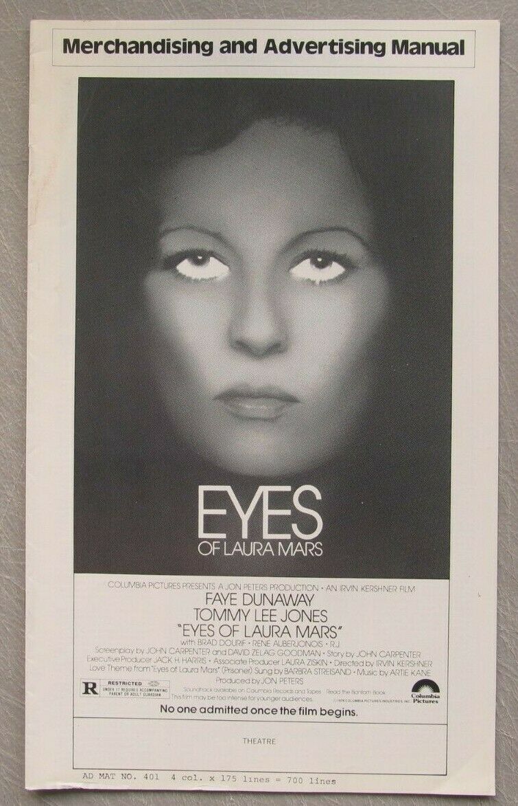 Eyes Of Laura Mars Original Pressbook 1978 No Cut Outs 8.5x14 Faye Dunaway