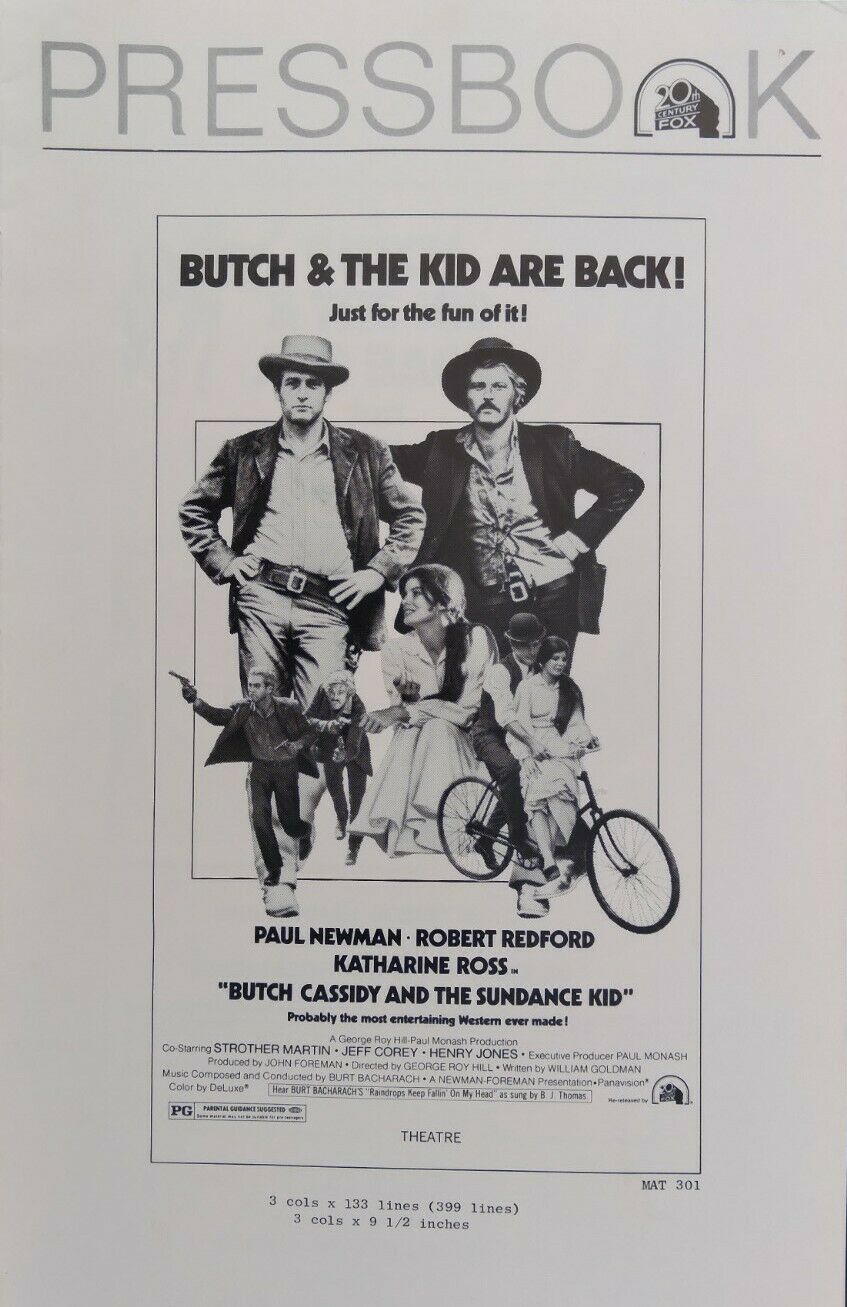 Butch Cassidy & The Sundance Kid Original Uncut 1976 6-pg Re-release Pressbook