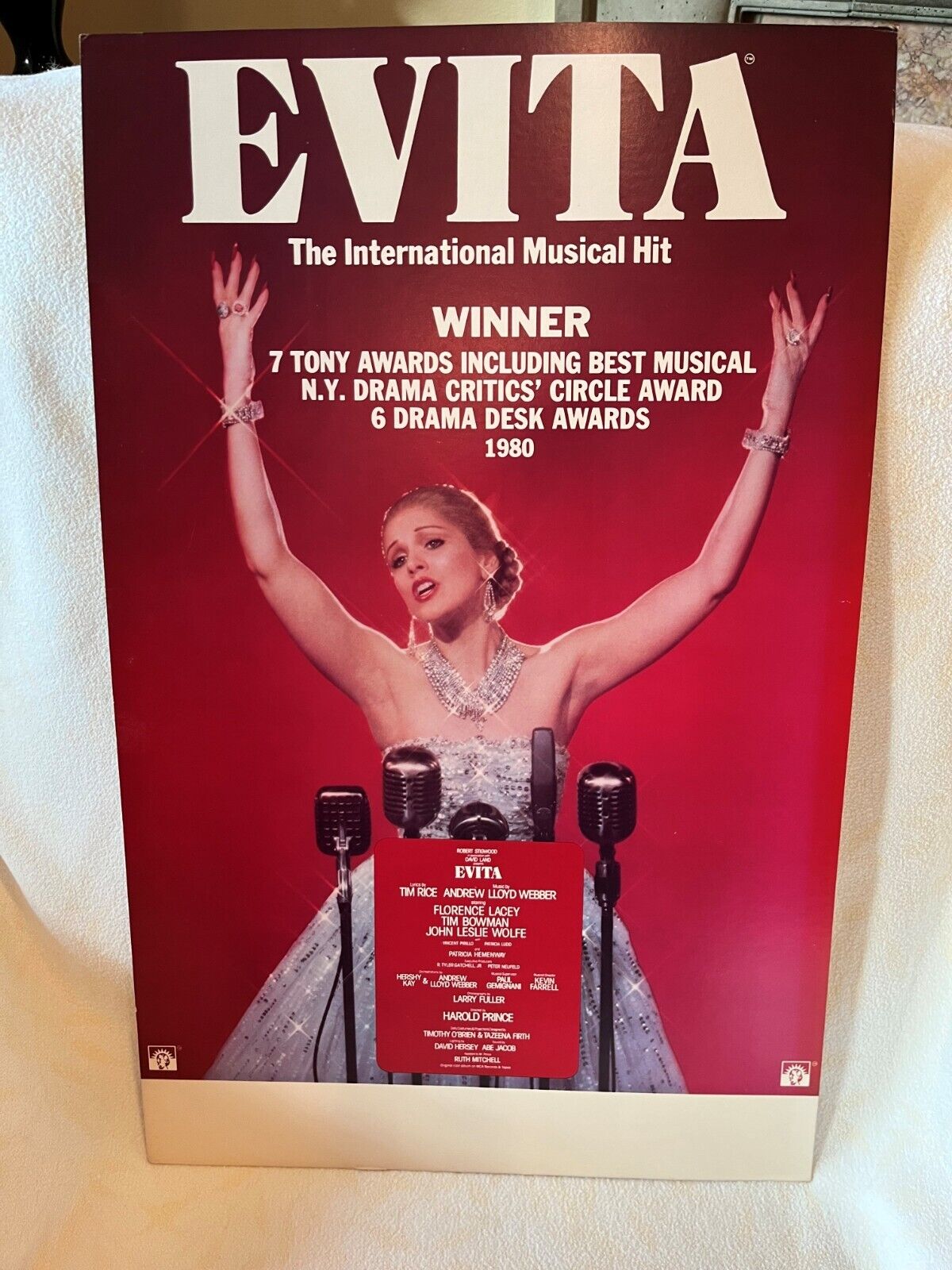 Evita Starring Florence Lacey Theatre Poster
